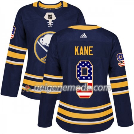 Dame Eishockey Buffalo Sabres Trikot Evander Kane 9 Adidas 2017-2018 Marineblau USA Flag Fashion Authentic